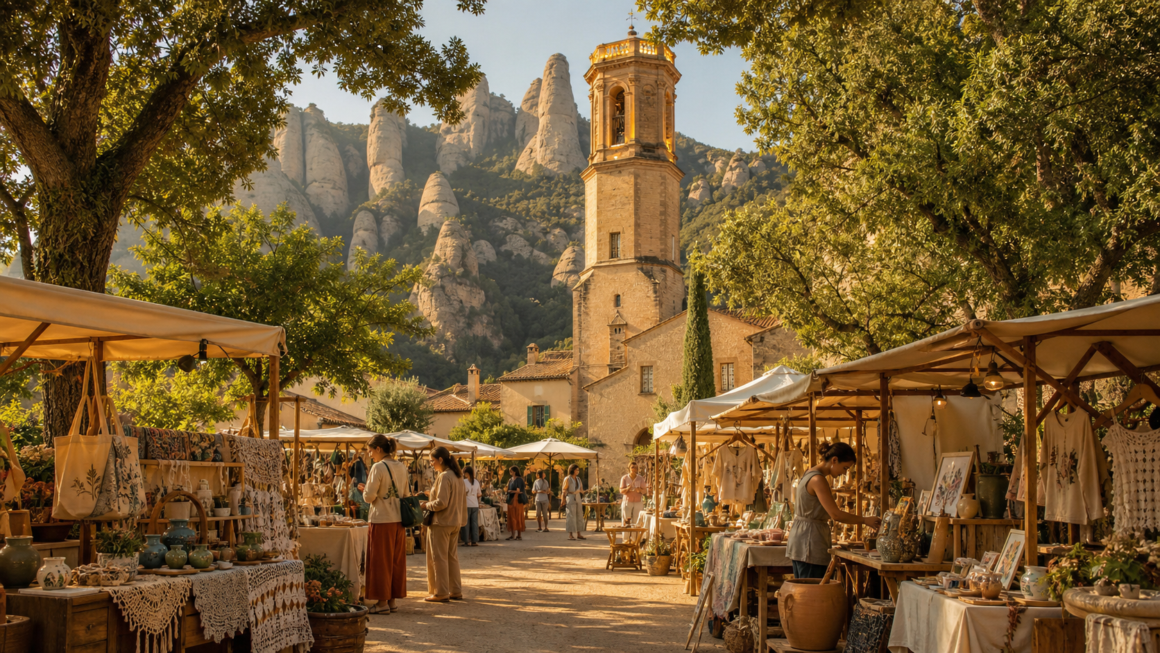 Mercat d'artesania als jardinets de Can Rogent de Collbató